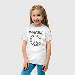 Футболка хлопковая детская Peace imagine, цвет: белый — фото 2