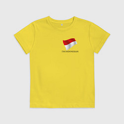 Футболка хлопковая детская Im Indonesian - motto, цвет: желтый