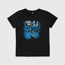 Футболка хлопковая детская Ангелы внутри, цвет: черный
