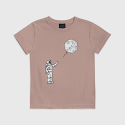 Футболка хлопковая детская Space balloon, цвет: пыльно-розовый