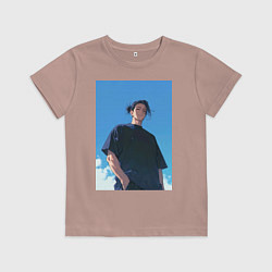 Футболка хлопковая детская Сугуру Гэто, цвет: пыльно-розовый