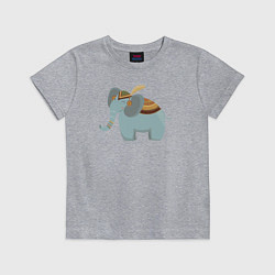 Футболка хлопковая детская Cute elephant, цвет: меланж