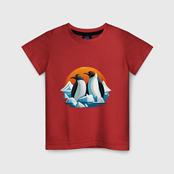 Детская футболка Пингвины среди льдов
