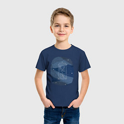 Футболка хлопковая детская All of time and space, цвет: тёмно-синий — фото 2