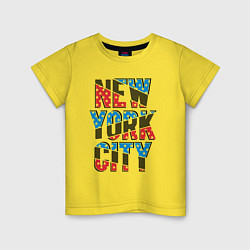 Футболка хлопковая детская Америка Нью-Йорк, цвет: желтый