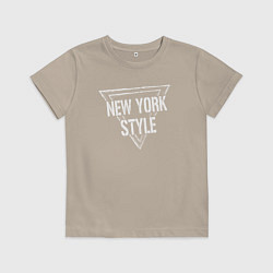 Футболка хлопковая детская Нью-Йоркский стиль, цвет: миндальный