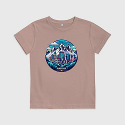 Футболка хлопковая детская Город Нальчик, цвет: пыльно-розовый