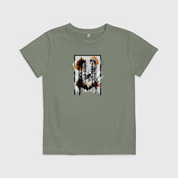 Футболка хлопковая детская Осенний велопробег, цвет: авокадо