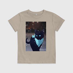 Футболка хлопковая детская Бездомный бог кот Ято, цвет: миндальный