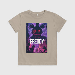 Футболка хлопковая детская Freddy - мишка Фредди, цвет: миндальный