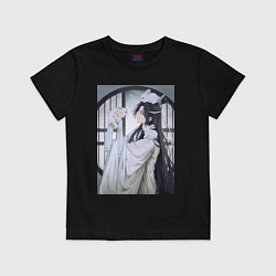 Футболка хлопковая детская Ванцзи Лань кролики, цвет: черный