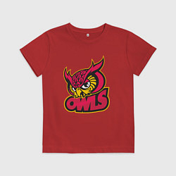 Футболка хлопковая детская Team owls, цвет: красный