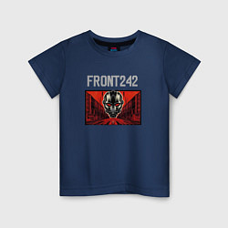 Футболка хлопковая детская Front 242 - tour with fla, цвет: тёмно-синий