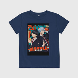 Футболка хлопковая детская Мэш Бёрндэд, цвет: тёмно-синий