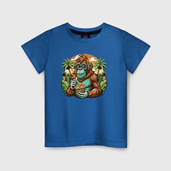 Детская футболка Орангутанг на пляже