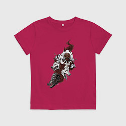 Футболка хлопковая детская Принцесса Мононоке оборотень, цвет: маджента