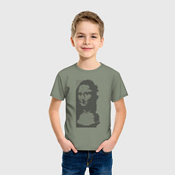 Футболка хлопковая детская Mona Lisa text, цвет: авокадо — фото 2