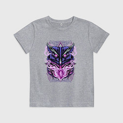 Футболка хлопковая детская Магическая сова с кристаллом, цвет: меланж