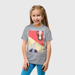 Футболка хлопковая детская Очень приятно Томоэ, цвет: меланж — фото 2