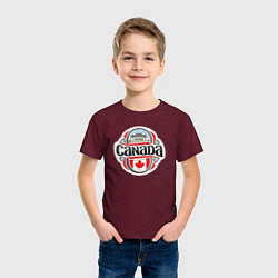 Футболка хлопковая детская Canada country, цвет: меланж-бордовый — фото 2