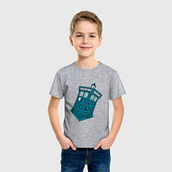 Футболка хлопковая детская Adventure tardis, цвет: меланж — фото 2
