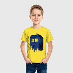 Футболка хлопковая детская Будка тардис, цвет: желтый — фото 2