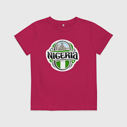 Футболка хлопковая детская Нигерия, цвет: маджента