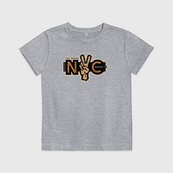 Футболка хлопковая детская NYC peace, цвет: меланж