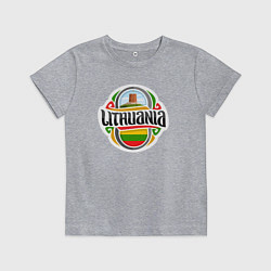 Футболка хлопковая детская Lithuania, цвет: меланж