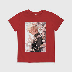 Футболка хлопковая детская Моя геройская академия Кацуки Бакуго причуда, цвет: красный