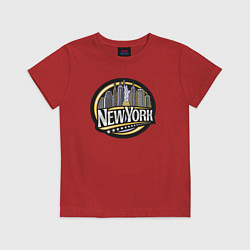 Футболка хлопковая детская USA New York, цвет: красный