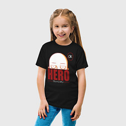 Футболка хлопковая детская Сайтама аниме, цвет: черный — фото 2