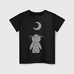 Детская футболка Зайчик смотрит на луну