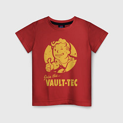 Футболка хлопковая детская Vault boy like print, цвет: красный