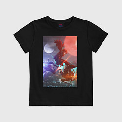 Футболка хлопковая детская Моя геройская академия Кацуки Бакуго Идзуку Мидори, цвет: черный