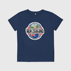 Футболка хлопковая детская Новая Зеландия, цвет: тёмно-синий
