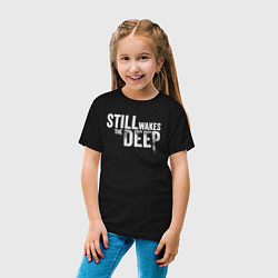 Футболка хлопковая детская Still wakes the deep logo, цвет: черный — фото 2