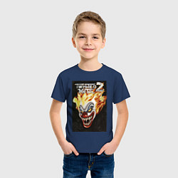 Футболка хлопковая детская Twisted metal 2 - clown head, цвет: тёмно-синий — фото 2