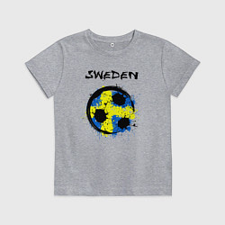Футболка хлопковая детская Сборная - Швеция, цвет: меланж