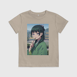 Футболка хлопковая детская Монолог фармацевта Маомао детектив, цвет: миндальный