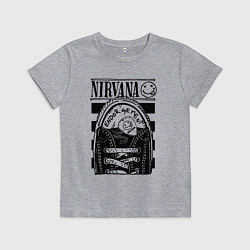 Футболка хлопковая детская Nirvana grunge rock, цвет: меланж