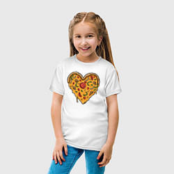 Футболка хлопковая детская Pizza heart, цвет: белый — фото 2