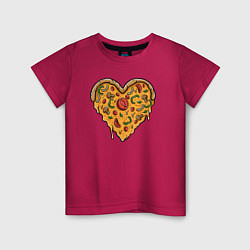 Футболка хлопковая детская Pizza heart, цвет: маджента