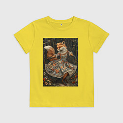 Футболка хлопковая детская Лиса Патрикеевна, цвет: желтый
