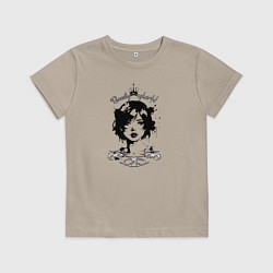 Футболка хлопковая детская Девушка - красивый сплэш, цвет: миндальный