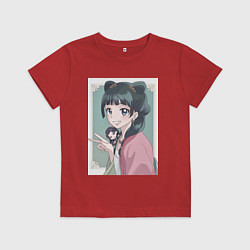 Футболка хлопковая детская Монолог фармацевта Маомао чиби, цвет: красный