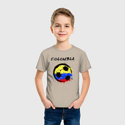 Футболка хлопковая детская Сборная Колумбии, цвет: миндальный — фото 2