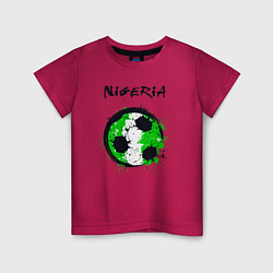 Футболка хлопковая детская Сборная Нигерии, цвет: маджента