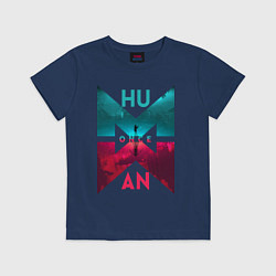 Футболка хлопковая детская Once human logotype, цвет: тёмно-синий