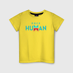 Футболка хлопковая детская Once human logo, цвет: желтый